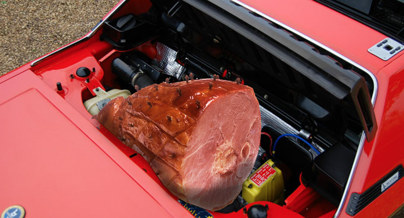 Illustration for article titled Cars With Hams Instead Of Engines